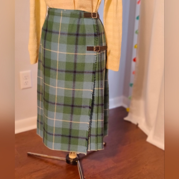 Mosbrook vintage▪️ mad for plaid▪️ academia school girl full length wool skirt S - Picture 3 of 12